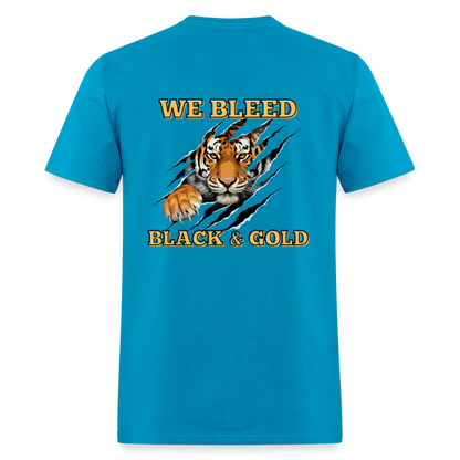 MP Bleed Black and Gold T-Shirt | GILDAN 5000 - turquoise