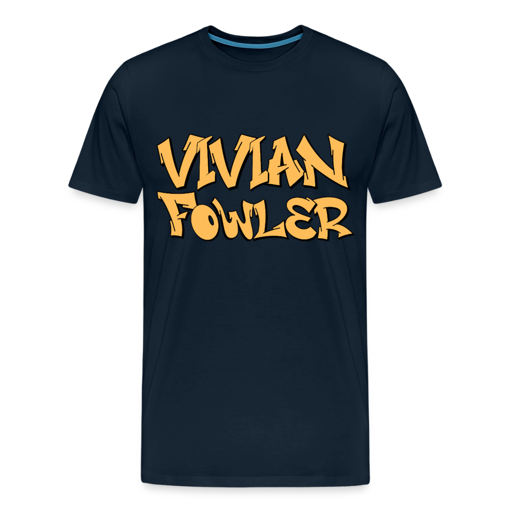 Vivian Fowler Graffiti Premium Adult T-Shirt - deep navy