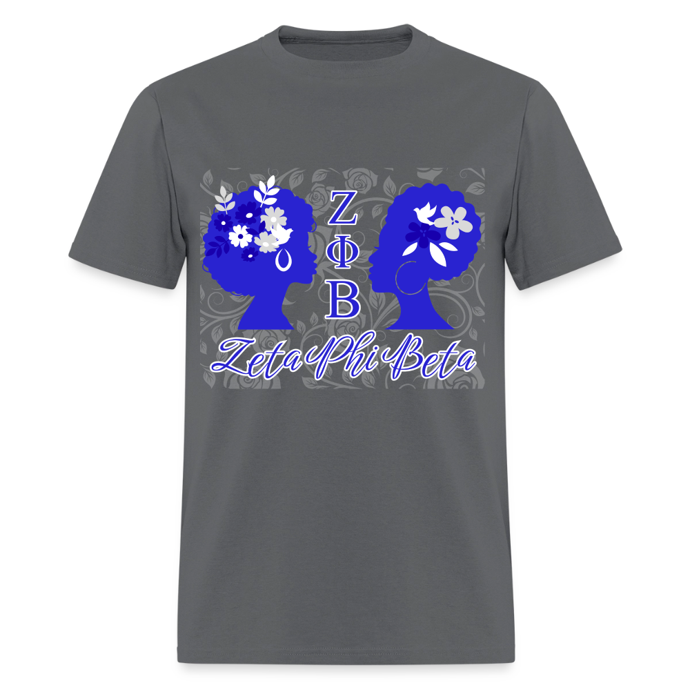 Customizable Zeta Phi Beta T-Shirt | GILDAN 5000 - charcoal