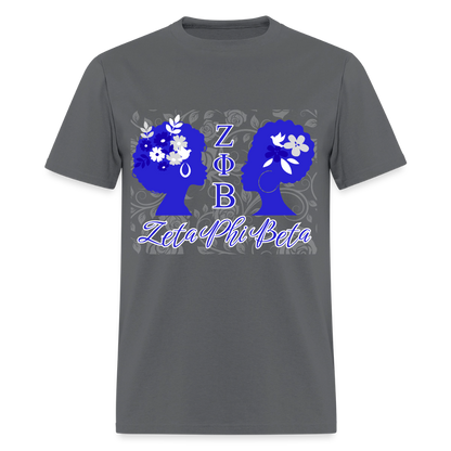 Customizable Zeta Phi Beta T-Shirt | GILDAN 5000 - charcoal