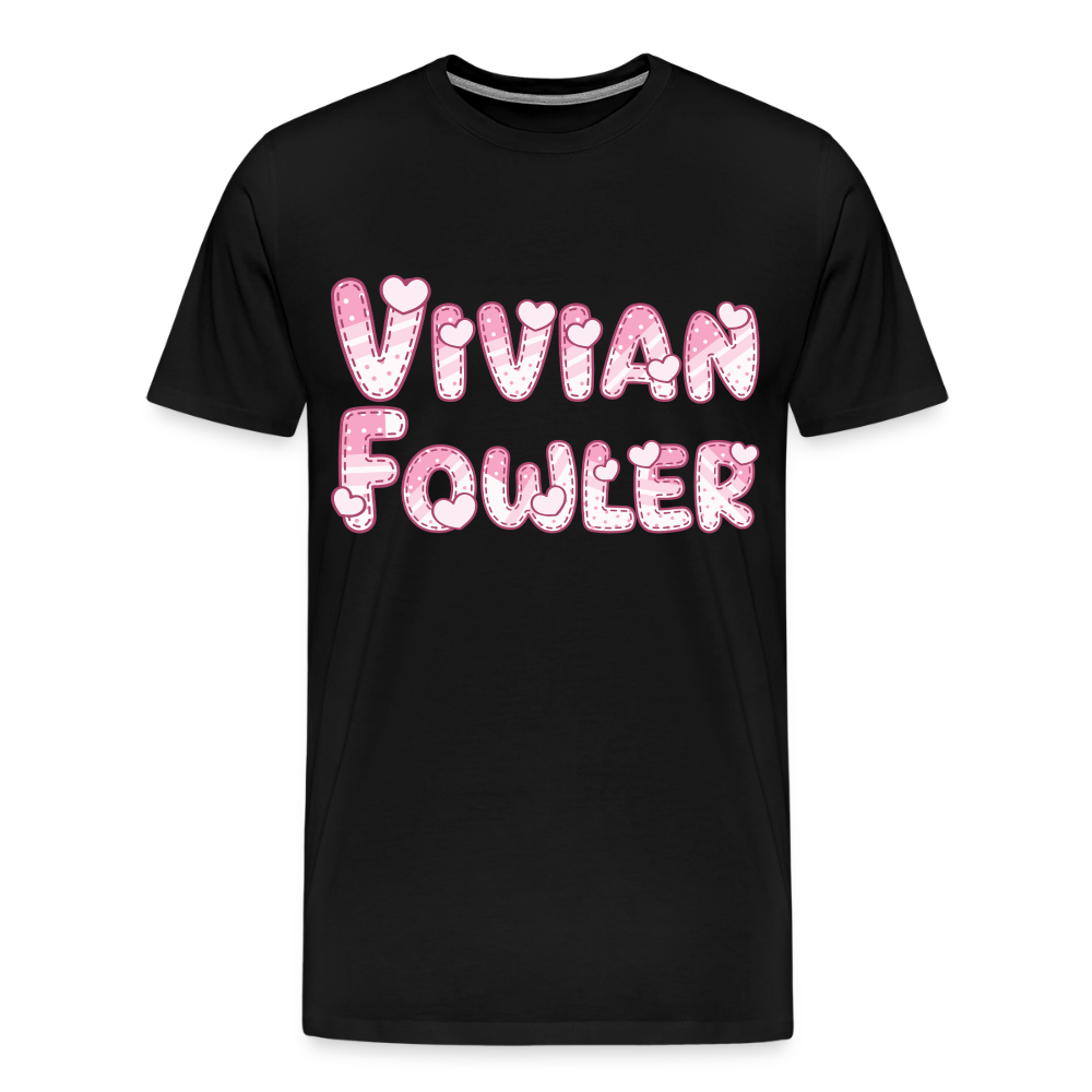 Vivian Fowler Hearts Premium Adult T-Shirt - black