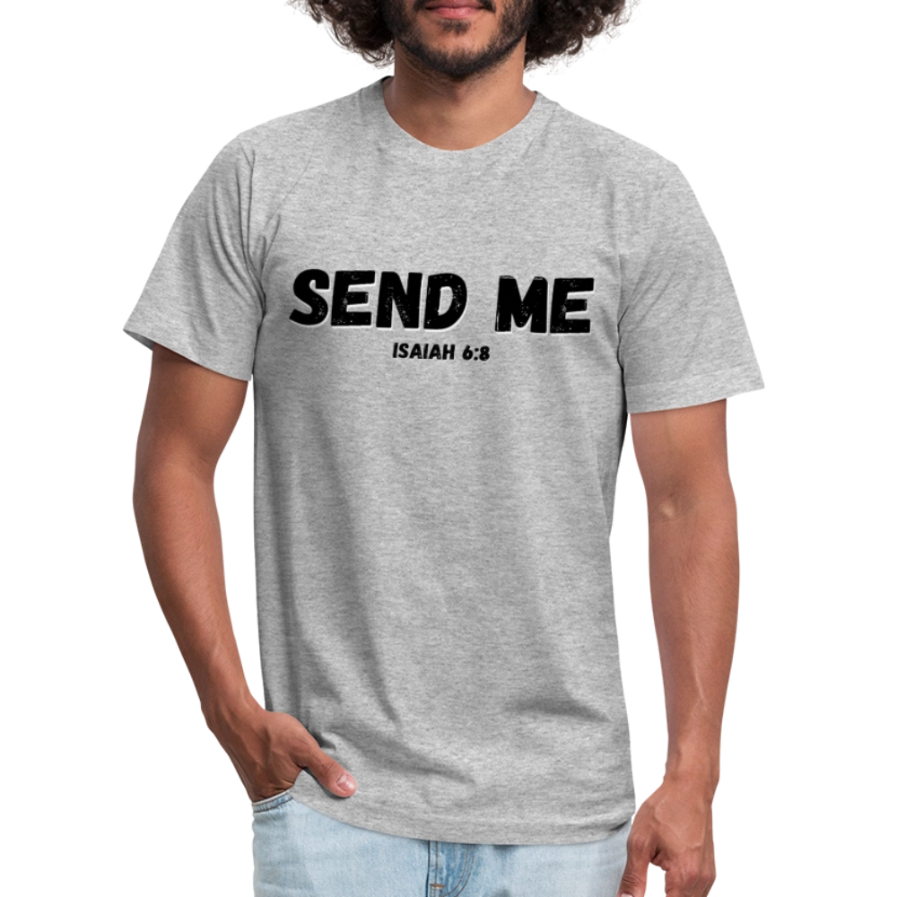 Send Me Unisex Jersey T-Shirt by Bella + Canvas - heather gray