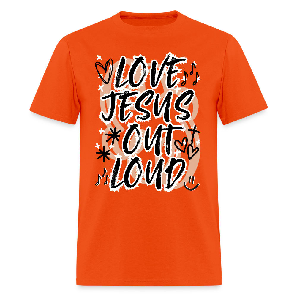 LOVE JESUS OUT LOUD DOODLE Unisex Classic T-Shirt - orange