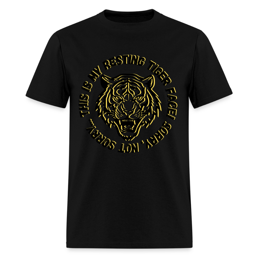 Resting Tiger Face 3  T-Shirt | GILDAN 5000 - black