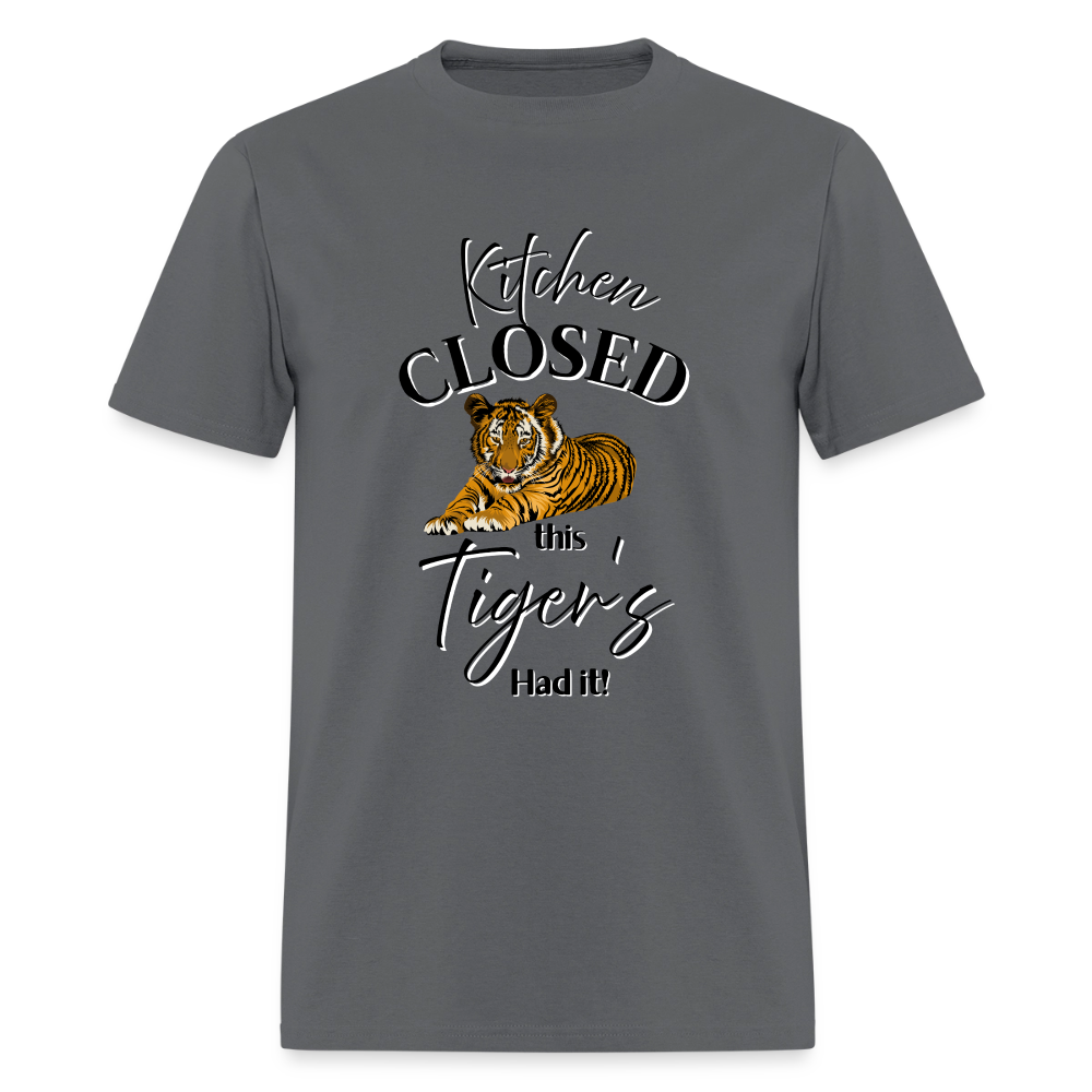 Kitchen Closed Tiger T-Shirt | GILDAN 5000 - charcoal