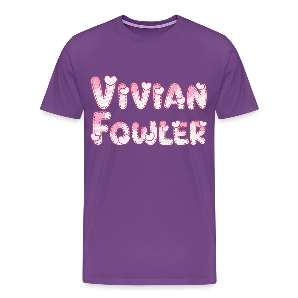 Vivian Fowler Hearts Premium Adult T-Shirt - purple