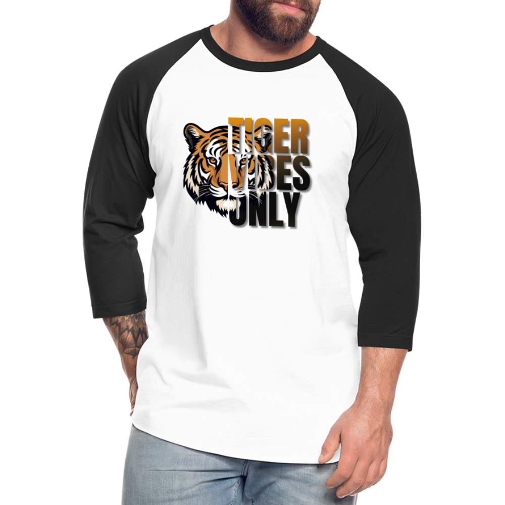 Tiger Vibes Only Baseball T-Shirt - white/black