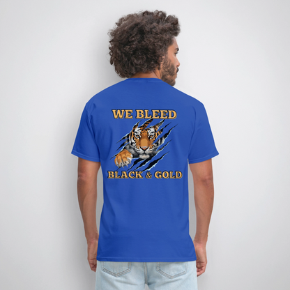 MP Tigers Bleed Black & Gold T-Shirt | GILDAN 5000 - royal blue