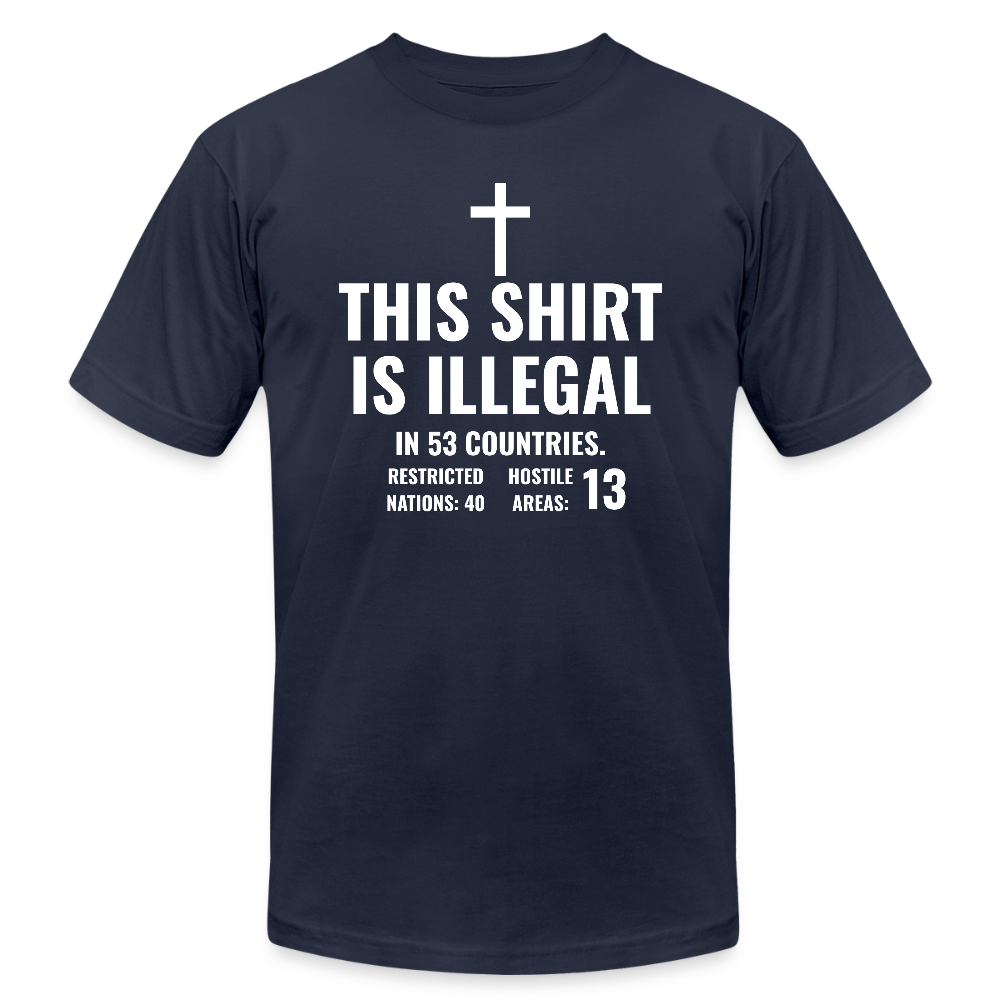 Illegal Shirt Jersey T-Shirt by Bella + Canvas - navy
