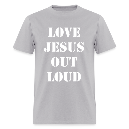 LOVE JESUS OUT LOUD STENCIL Unisex Classic T-Shirt - gravel 