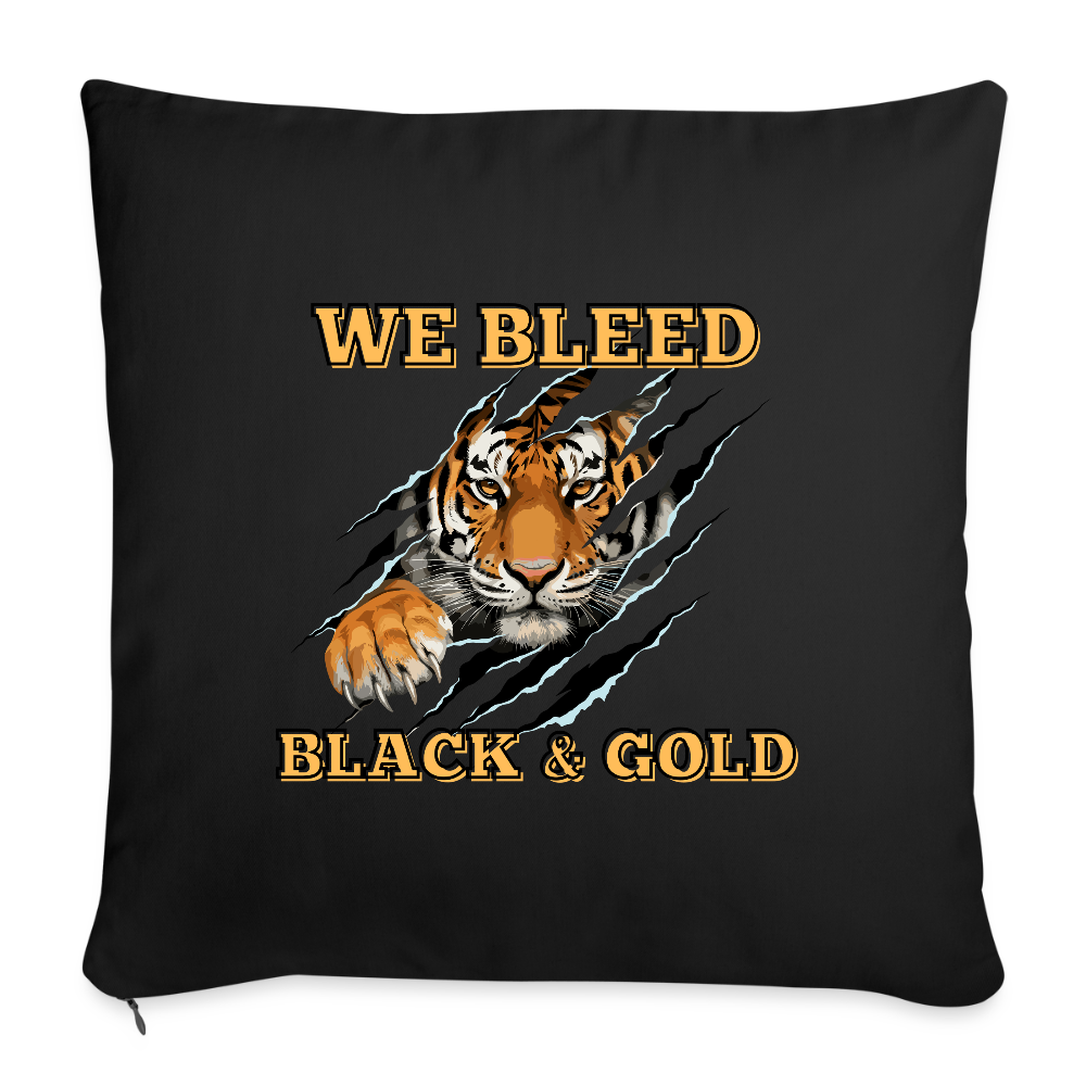 MP Tigers Bleed Black & Gold Throw Pillow Cover 18” x 18” - black