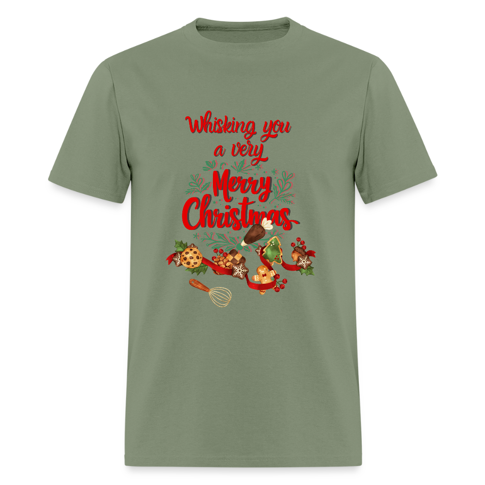 Whisking you a very Merry Christmas T-Shirt | GILDAN 5000 - military green