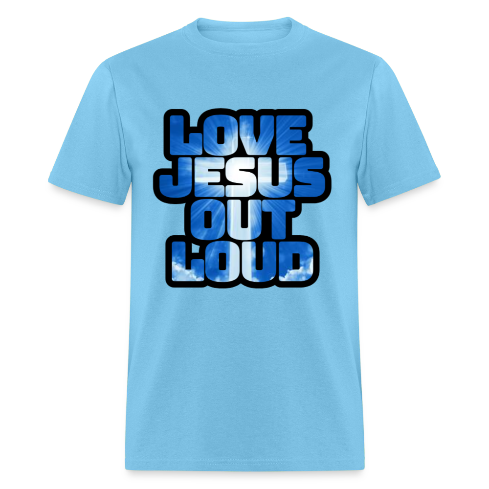 Love Jesus Out Loud - Blue and White Unisex Classic T-Shirt - aquatic blue