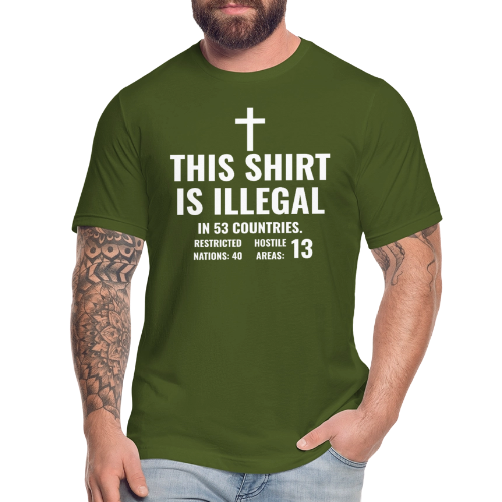 Illegal Shirt Jersey T-Shirt by Bella + Canvas - olive
