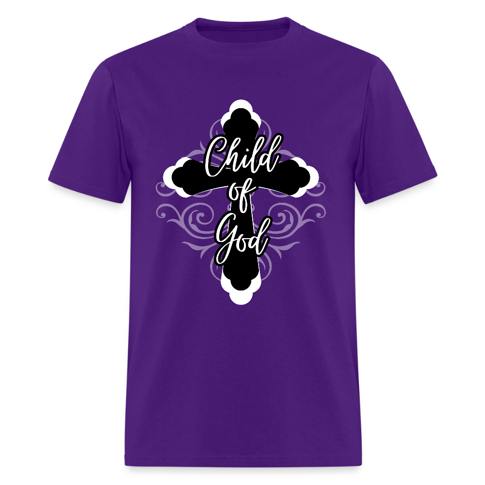Child of God Cross Classic T-Shirt - purple