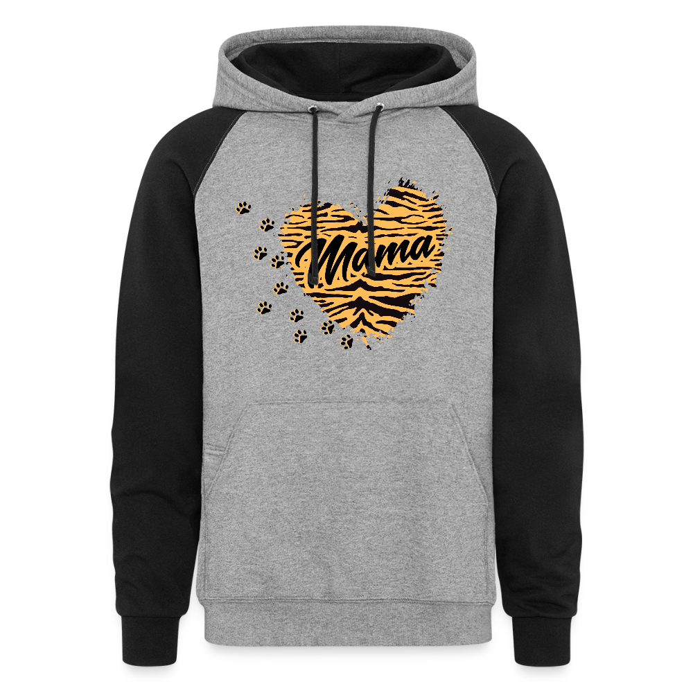 MAMA TIGER Colorblock Hoodie - heather gray/black