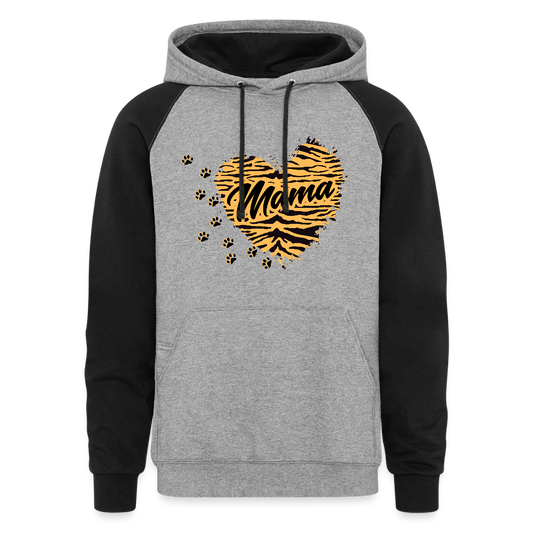 MAMA TIGER Colorblock Hoodie - heather gray/black