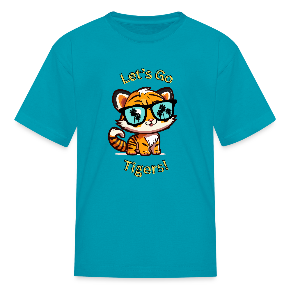 Let's Go Tigers Kids' T-Shirt - turquoise