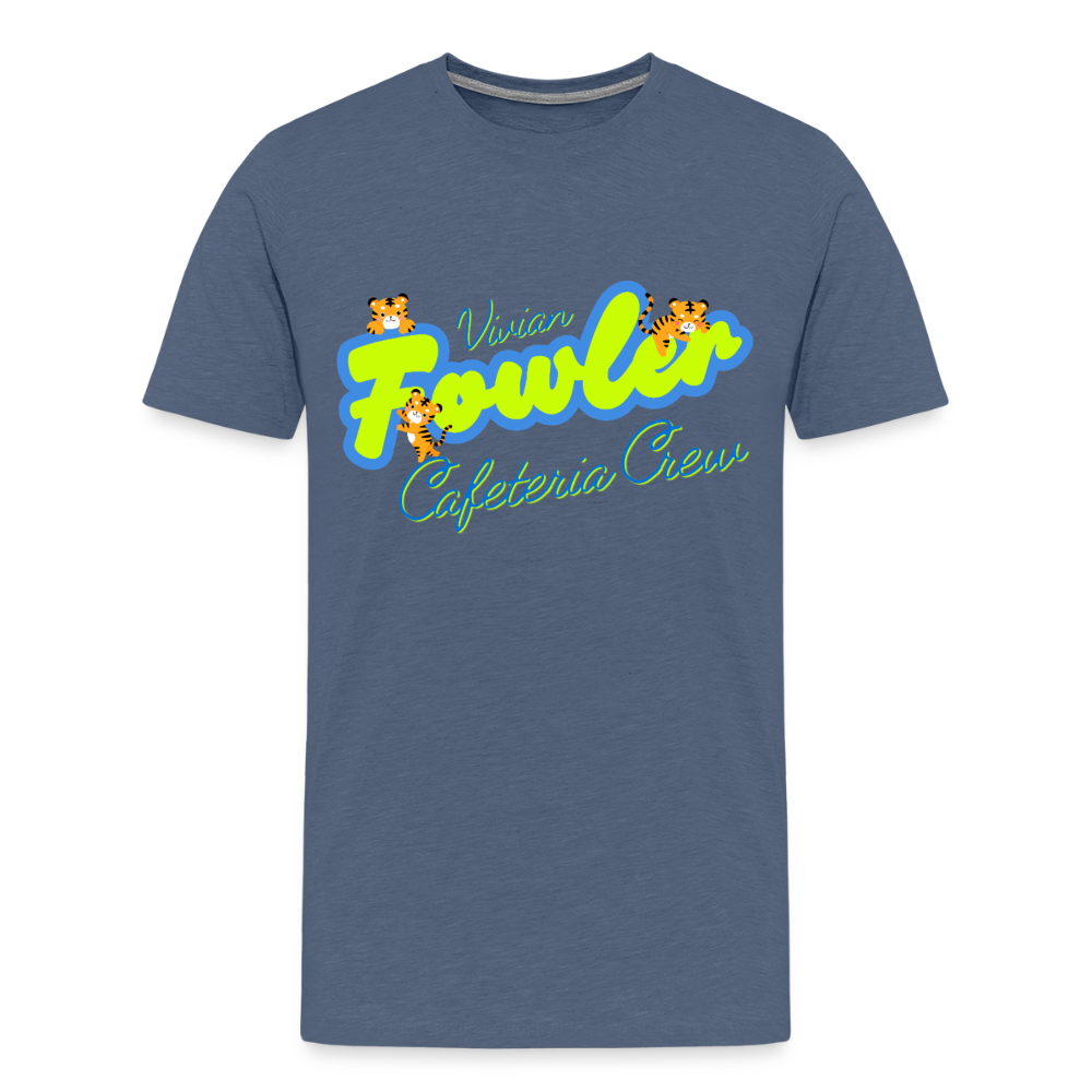Vivian Fowler Neon Premium Adult T-Shirt - heather blue