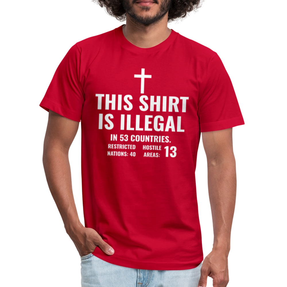 Illegal Shirt Jersey T-Shirt by Bella + Canvas - red