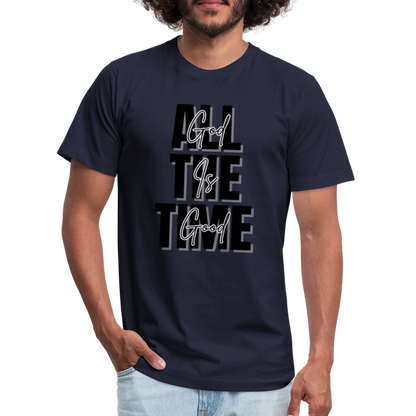 God is Good Unisex Jersey T-Shirt by Bella + Canvas - navy
