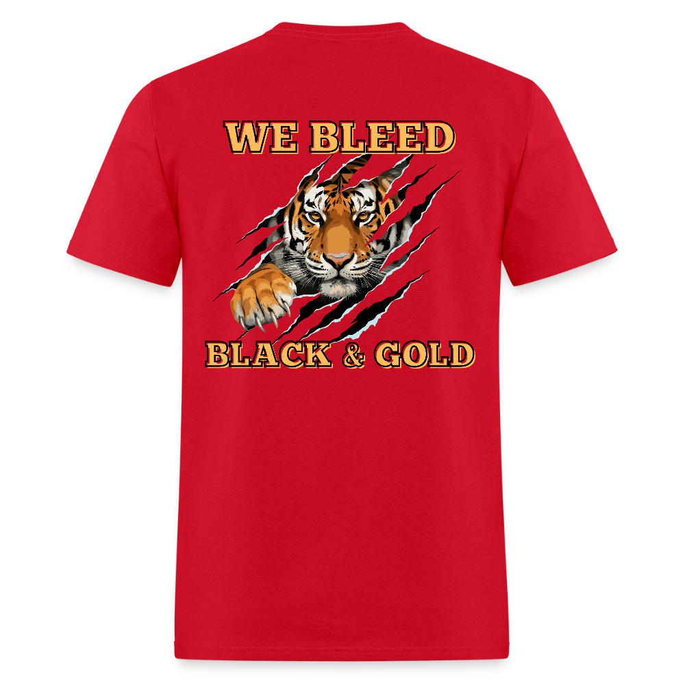 MP Tigers Bleed Black & Gold T-Shirt | GILDAN 5000 - red