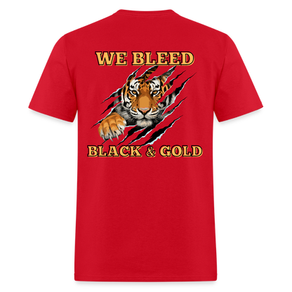 MP Tigers Bleed Black & Gold T-Shirt | GILDAN 5000 - red