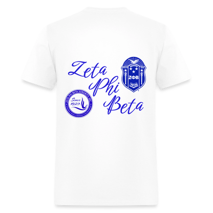 Customizable Zeta Phi Beta T-Shirt | GILDAN 5000 - white