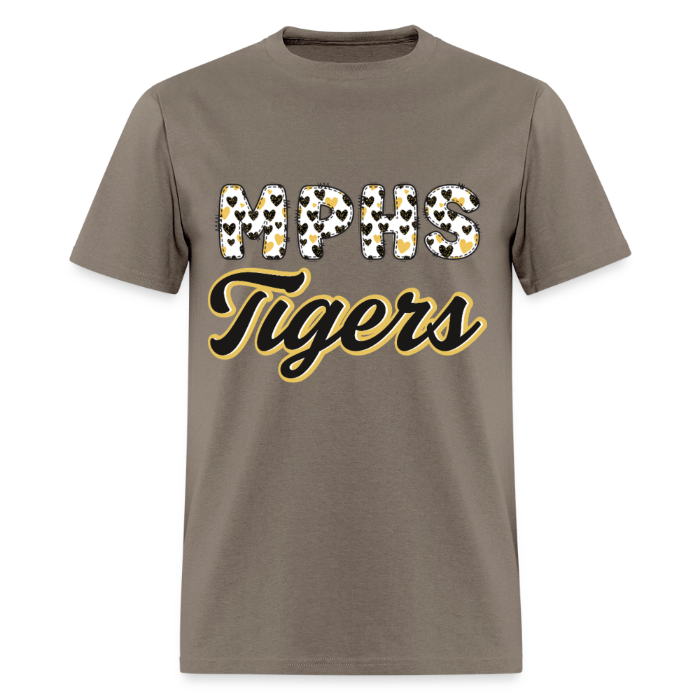 MPHS Tigers Black & Gold Hearts T-Shirt | GILDAN 5000 - safari