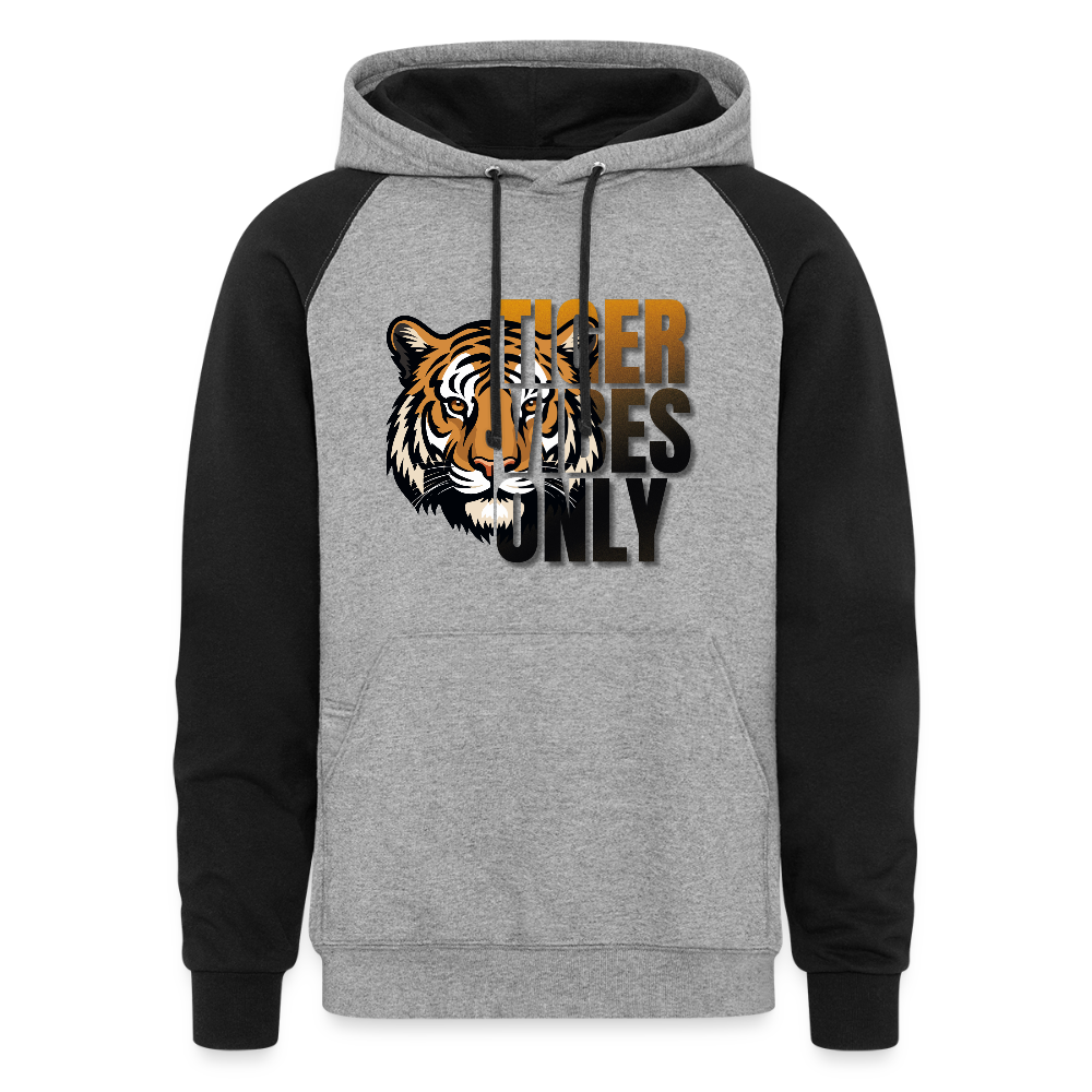 Tiger Vibes Only Colorblock Hoodie - heather gray/black