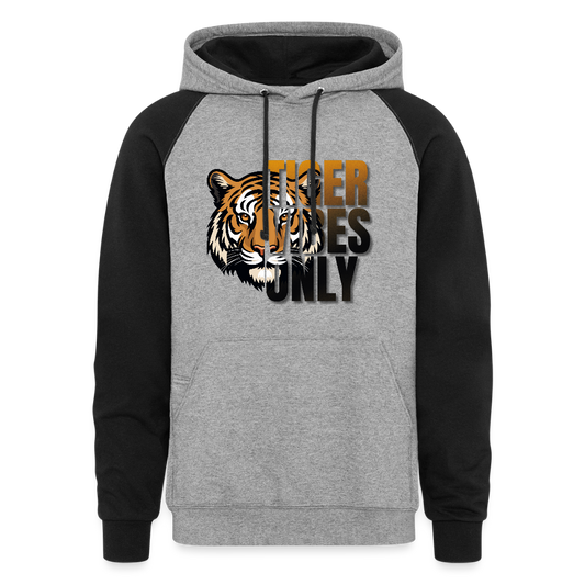 Tiger Vibes Only Colorblock Hoodie - heather gray/black