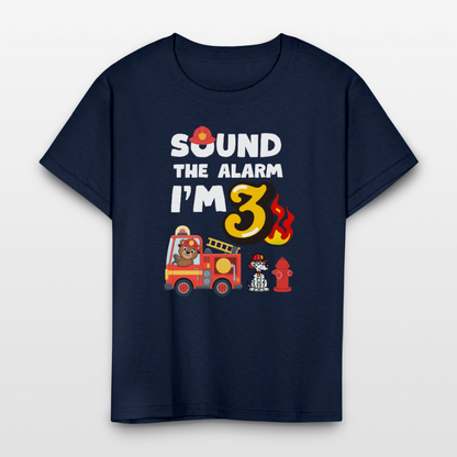 Sound the Alarm I'm 3 Kids' T-Shirt - navy