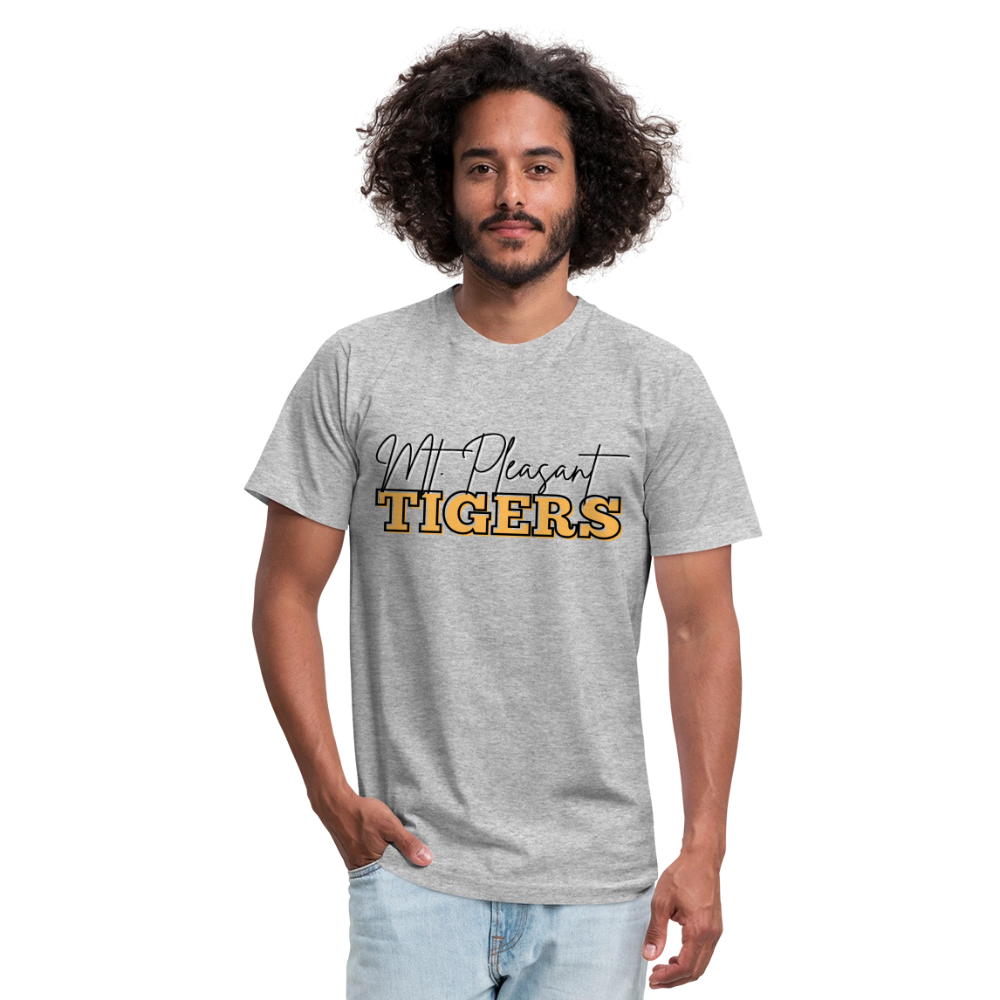 MP Tigers Bleed Black & Gold Unisex Jersey T-Shirt by Bella + Canvas - heather gray
