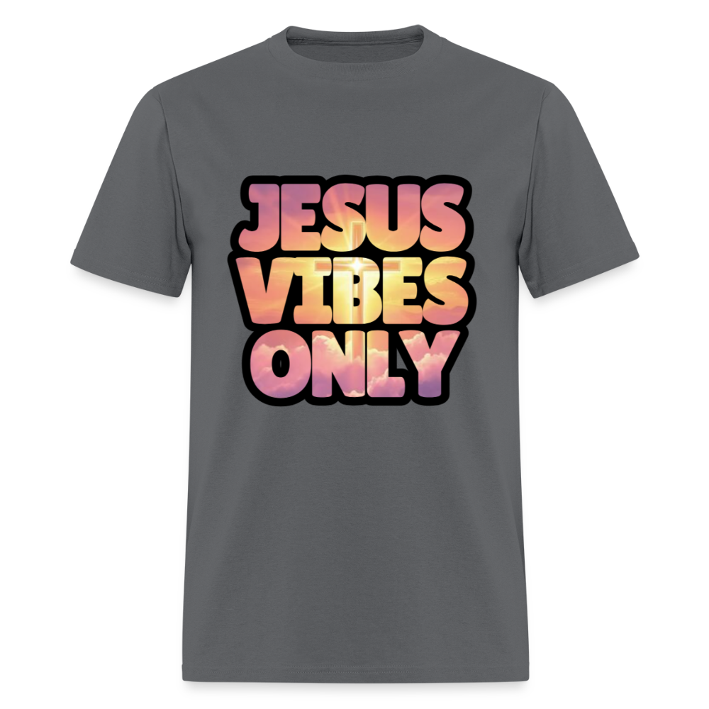 Jesus Vibes Only -Golden Pink Purple Unisex Classic T-Shirt - charcoal