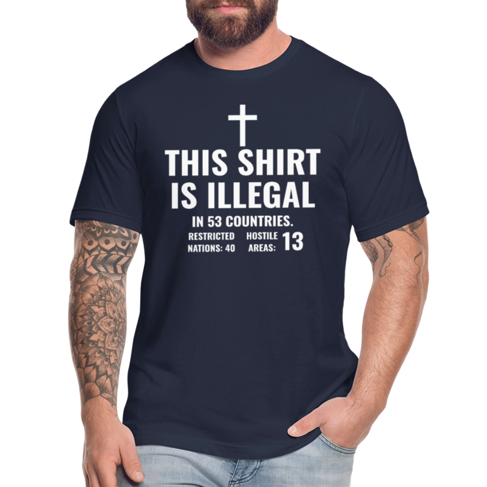 Illegal Shirt Jersey T-Shirt by Bella + Canvas - navy