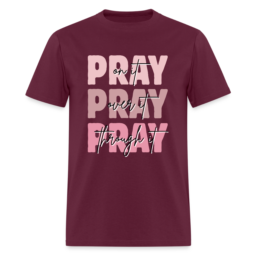 Pray God is Listening T-Shirt | GILDAN 5000 - burgundy