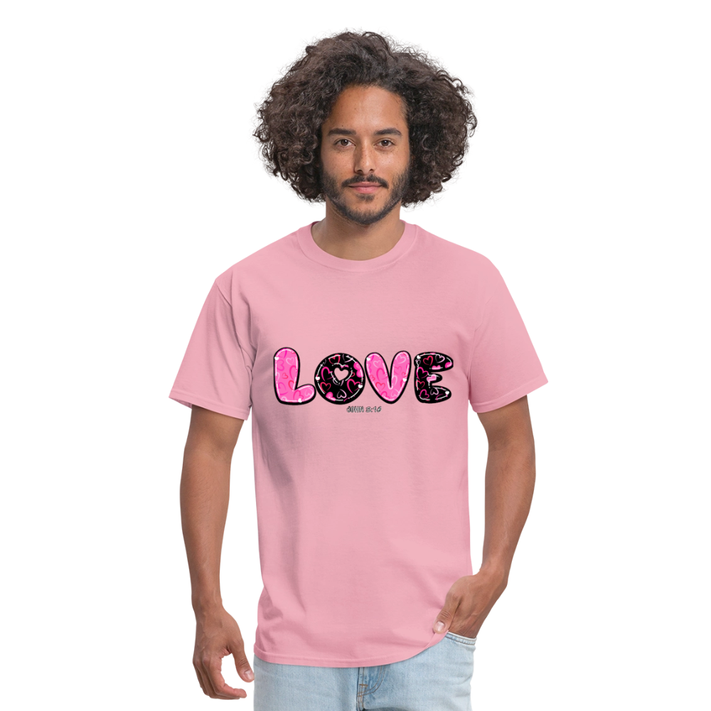 John 3:16 Pink and Black Classic T-Shirt - pink