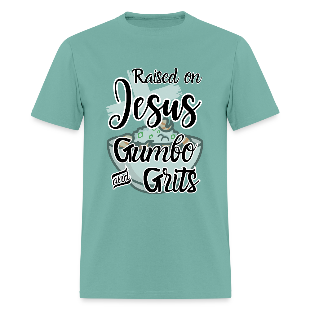 Jesus Gumbo and Grits T-Shirt | GILDAN 5000 - aquatic