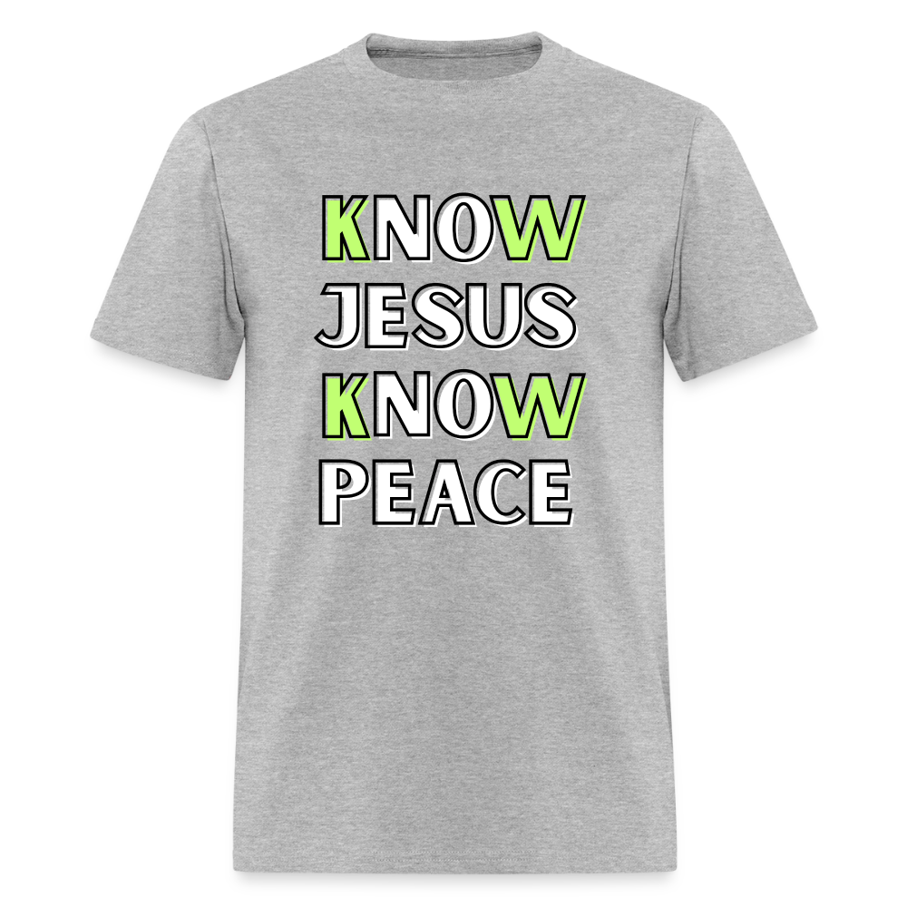 No Jesus No Peace T-Shirt | GILDAN 5000 - heather gray