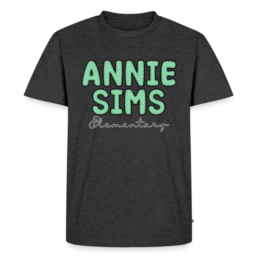 Annie Sims Polka Dots Premium Adult T-Shirt - heather anthracite