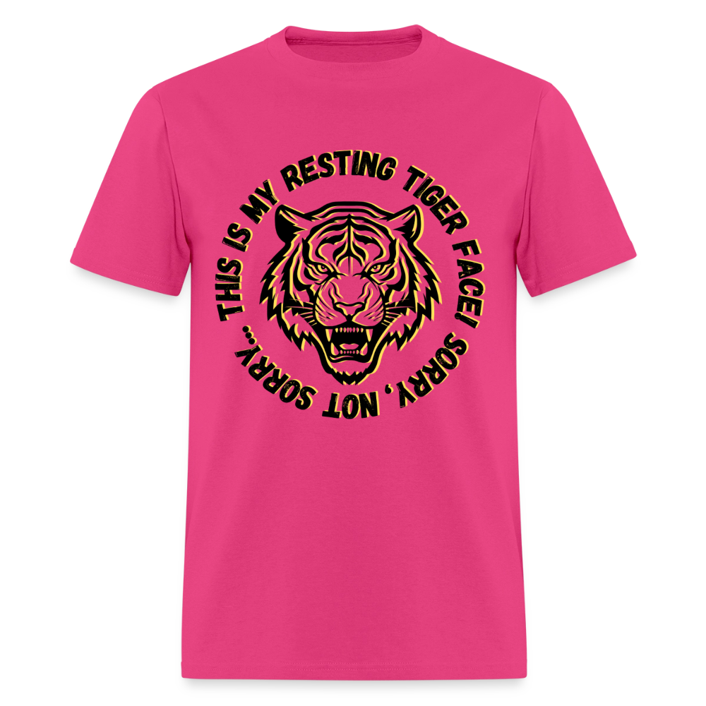 Resting Tiger Face 3  T-Shirt | GILDAN 5000 - fuchsia