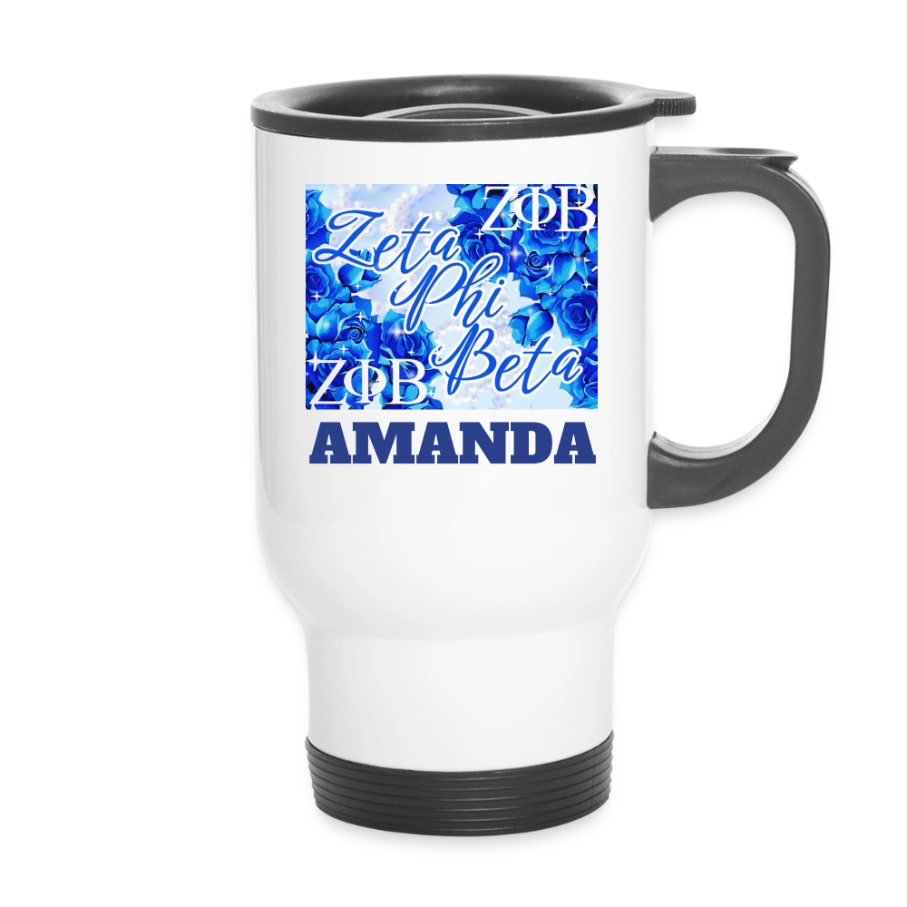 Customizable Zeta Phi Beta 14oz Travel Mug - white