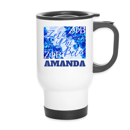 Customizable Zeta Phi Beta 14oz Travel Mug - white