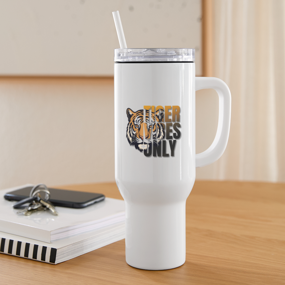 Tiger Vibes Only 40 oz Travel Tumbler - white