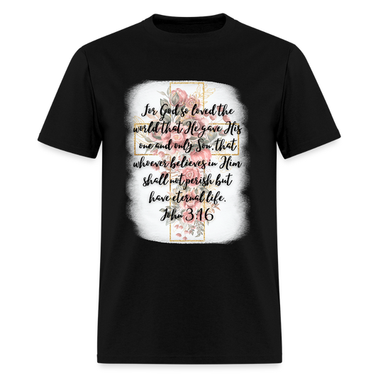 John 3:16 Cross Classic T-Shirt - black