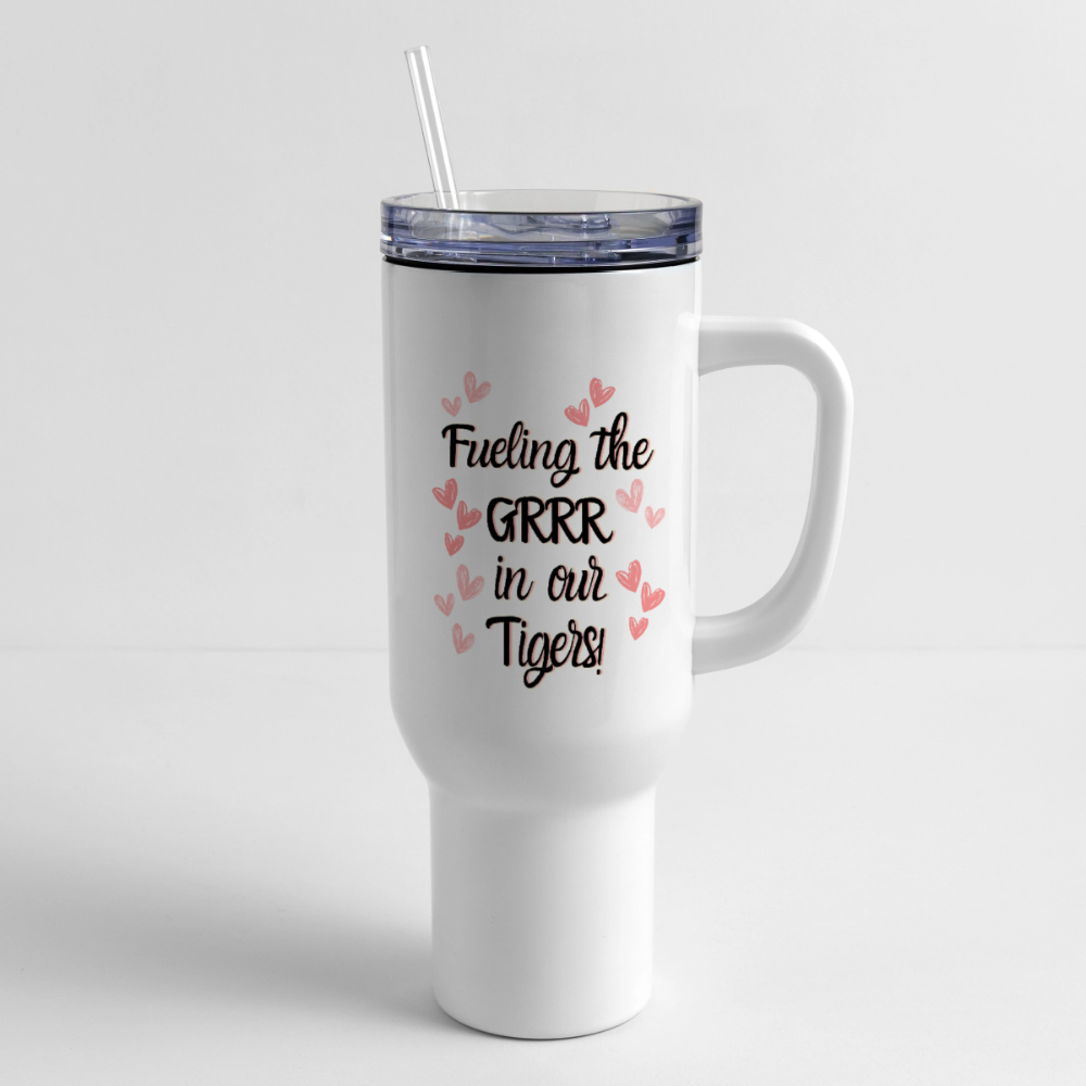 MPHS Fueling the GRRR in our Tigers 40 oz Travel Tumbler - white