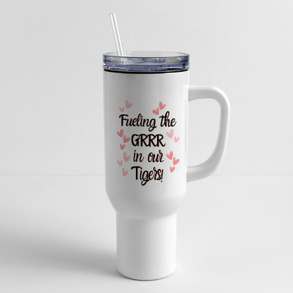 MPHS Fueling the GRRR in our Tigers 40 oz Travel Tumbler - white