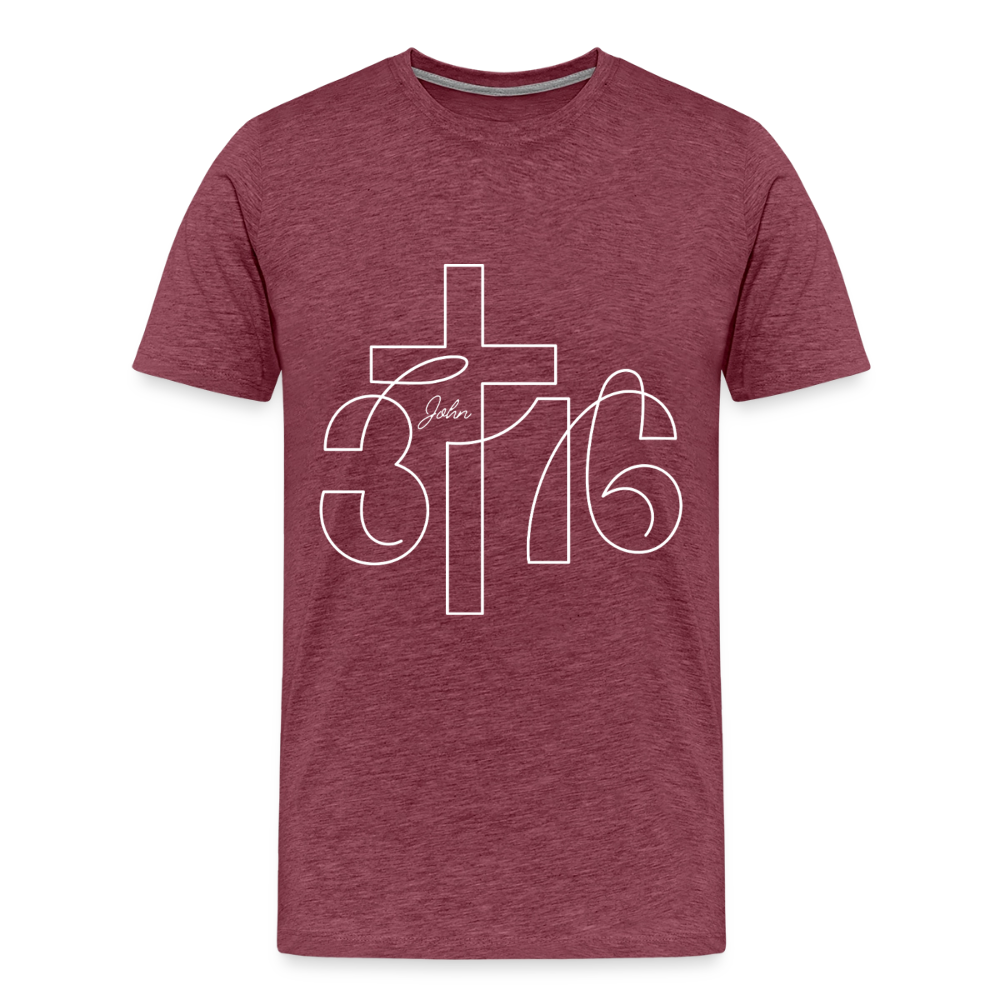 John 3:16 Premium Adult T-Shirt - heather burgundy