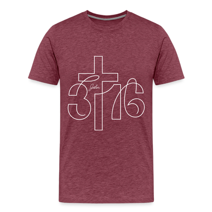 John 3:16 Premium Adult T-Shirt - heather burgundy