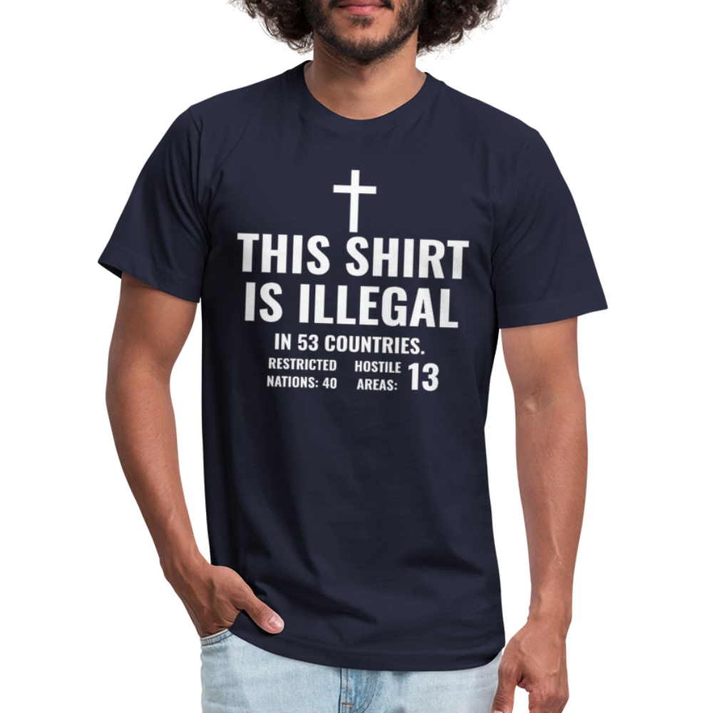 Illegal Shirt Jersey T-Shirt by Bella + Canvas - navy